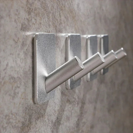Self-adhesive Bathroom Hook Key Bag Shower Door Robe Towel Adhesive Hanger Kitchen Accessories For Organizer Wall Stickers Hooks