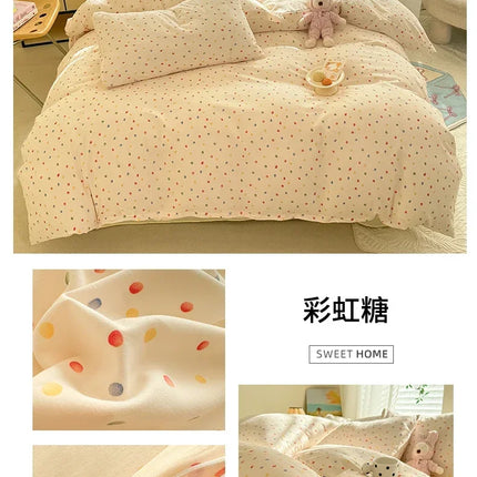 Floral Style Duvet Cover Sets Single/Queen/King Soft Washed Cotton Bed Cover Sets 240x220 Bedding Sets