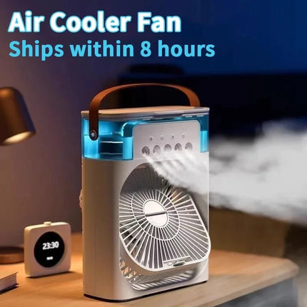 3 In 1 Portable Humidifier Fan Mini Air Conditioners USB Mini fan LED Night Light Water Mist Fun Air Cooler Humidifie For Home