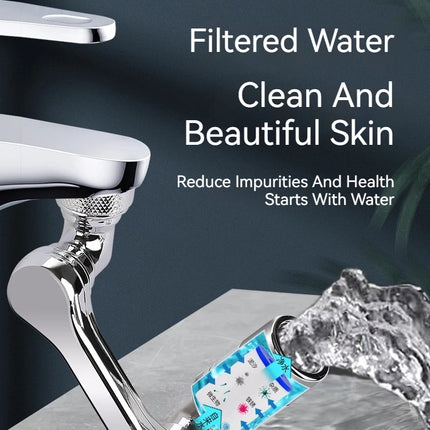 1080° Rotating Water Purification Filter Plastic Faucet Mechanical Arm Spray Head Kitchen Washbasin Extension Tap Aerator Univer