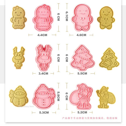 Multiple Sets DIY Cake Decorating Tools Christmas Cookie Cutters Cartoon Biscuit Mould DIY Fondant Mold Baking Tools for Kitchen