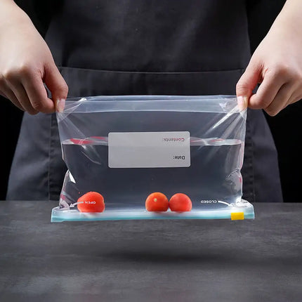 10Pcs Reusable Zipper Bag Stand Up Zip Shut Plastic Freezer Bag Fruit Vegetable Ziplock Kitchen Food Storage Organizer Pouch