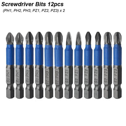 Magnetic Screwdriver Bit Set Anti Slip Non Cross Phillip Electric Drill Screw Driver Head Kit Impact Batch Power Hand Tool PH PZ