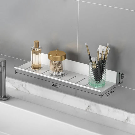 ULA Bathroom Storage Rack 30-50cm Modern Bathroom Shelves Black Silver Kitchen Wall Shelf Home Accessories