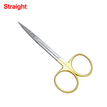 Dental Surgical Scissors Curved Gold Plated Handle Ophthalmic Scissors Dentist Medical Dissecting Tools