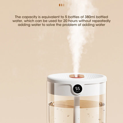 2L Cool Mist Double Spray Humidifier Atomizer Usb Night Light Home Mute Bedroom Office Night Light Digital Display Humidificador
