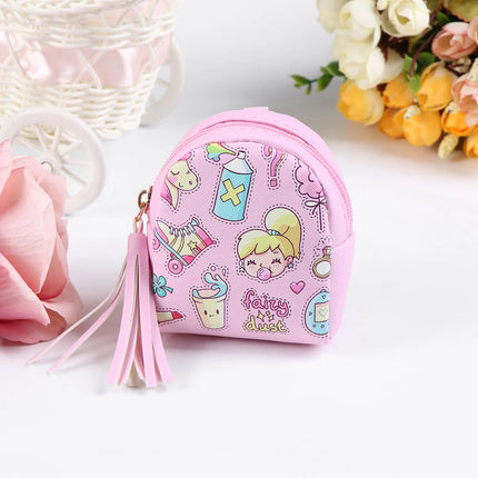 Women PU Leather Unicorn Coin Purse Mini Wallet Zipper Coin Backpack Keys Pouch Storage Bag Card Holder Home Storage Organizer
