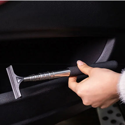 Car Rearview Mirror Wiper Cleaning Tool Auto Glass Mist Cleaner Scraper Car Accessories Handle Telescopic Window Cleaning Brush