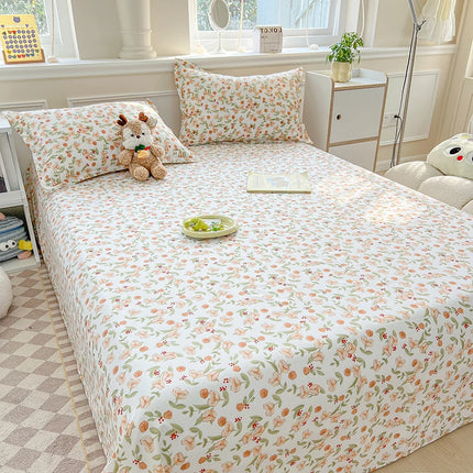 1 printed sheet floral Nordic style Single Double bedding Single Student dormitory bedding (pillowcase not included)