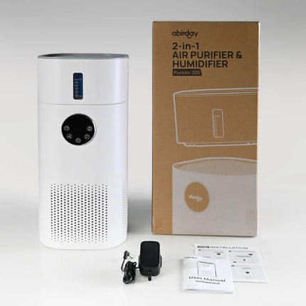 ABIRDAY 2-in-1 Air Purifier with Humidifier Combo for Home Allergies and Pets Hair, Smokers in Bedroom, H13 True HEPA Filter