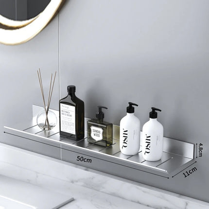 ULA Bathroom Storage Rack 30-50cm Modern Bathroom Shelves Black Silver Kitchen Wall Shelf Home Accessories