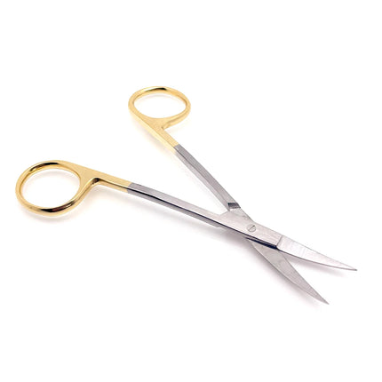 Dental Surgical Scissors Curved Gold Plated Handle Ophthalmic Scissors Dentist Medical Dissecting Tools