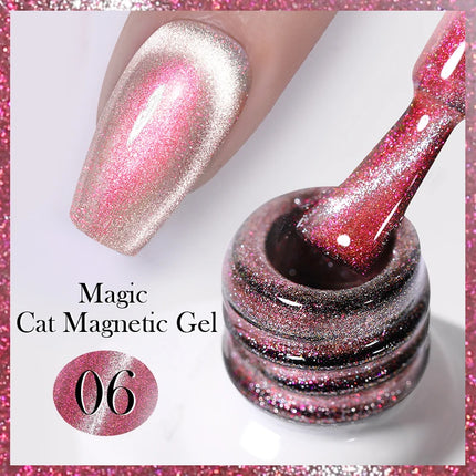 BORN PRETTY 10ml Rainbow Purple Water Light Cat Magnetic Gel Nail Polish Shining Sliver-light Holographics Semi Permanent UV Gel