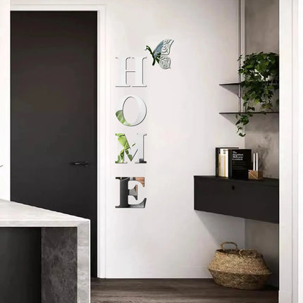3D Mirror Wall Sticker HOME Logo