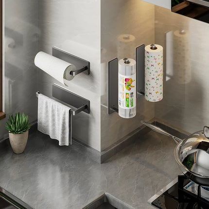 Stainless Steel Paper Towel Holder Rack Toilet Kitchen Roll Paper Holder Self-adhesive Kitchen Toliet Accessories