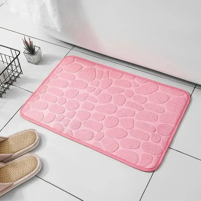 Embossed Fiber Anti-Slip Bathroom Pebble Floor Mat