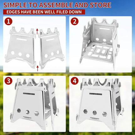 Portable Stainless Steel Camping Wood Stove