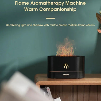 Perfume Humidifier Simulation Flame Aromatherapy Diffuser LED Ultrasonic Air Humidifier Creative Gift Essential Oil Flame Lamp