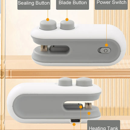 Mini Heat Bag Sealing Machine Package Sealer Bags Plastic Food Sealer Clip Bag Handheld Sealer Food Packaging Heat Sealer