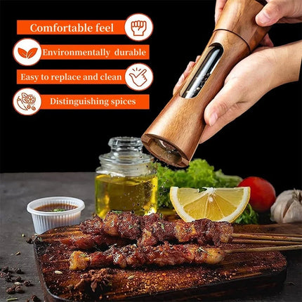 Acrylic Manual Salt Pepper Grinder Set Kitchen Sea Salt Pepper Grinder Pepper Mill Wooden Kitchen Pepper Shakers Spice Salt Mill