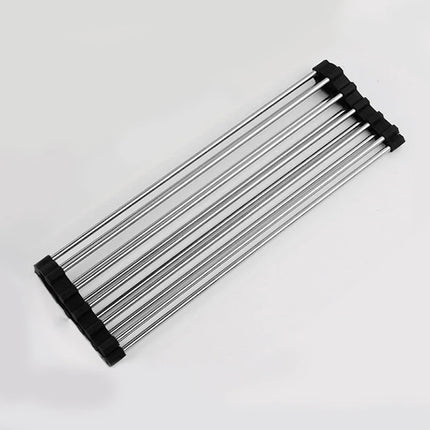 Roll Up Dish Drying Rack over sink,304 Stainless Steel Dish Drainer Shelf Organizer Tableware Plate Storage,Kitchen accessories