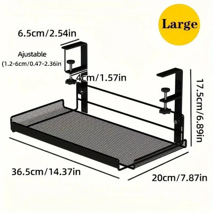 No-Drill Under-Desk Cable Management Tray