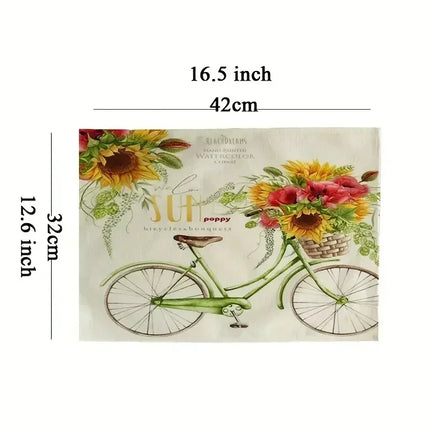 4/6pcs Placemats Thanksgiving Pumpkin Harvest Kitchen Dining Table Decor Accessories Heat Resistant Linen Tableware Mats Coaster
