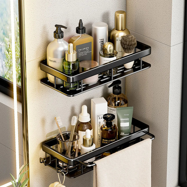 No Drill Wall-Mounted Bathroom Shelf Corner Rack