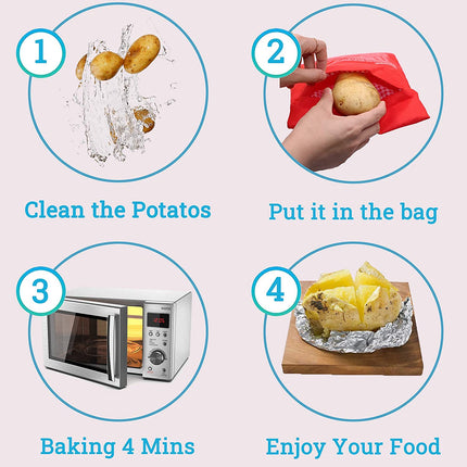 Reusable Microwave Potato Cooker Bag Washable Tortillas Cooker Pockets Corn Cooking Bag Microwave Baking Bag Kitchen Gadgets