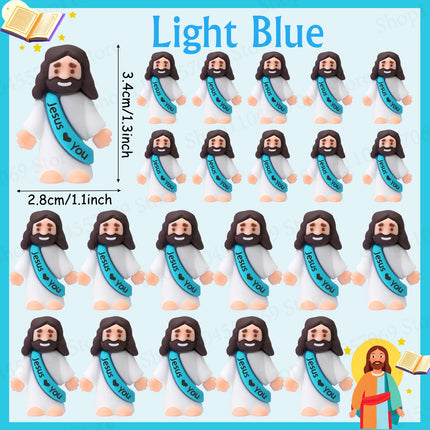 50-200Pcs Mini Jesus Figures Jesus Loves You Christ Toys Multicolor Tiny Jesus Figures Religious Party Favors Easter Egg Stuffer