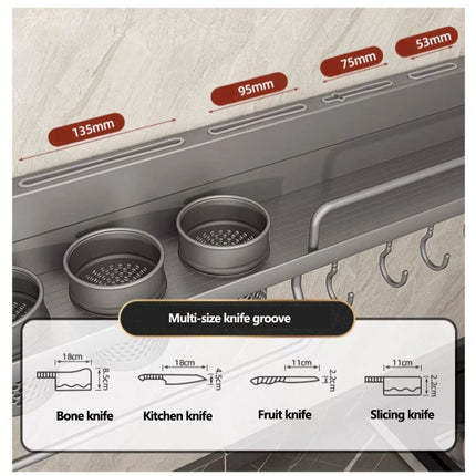 Kitchen Spice Storage Knives Holder Knife Stand Spice Rack Organizer Knives Holder Spoon and Chopsticks Rest Hanging Organizers