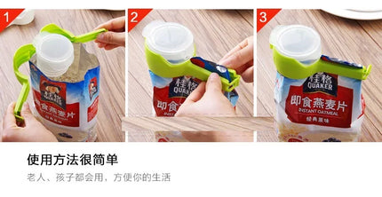 1pcs Plastic Cap Sealer Clip with Pour Spouts Snack Candy Storage Food Storage Bag Sealing Clips  Fresh Clamp Kitchen Organizer