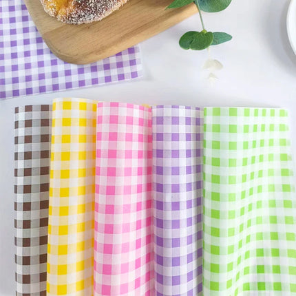 50pcs Food Waxed Paper Oil-Proof Wax Paper Bread Sandwich Burger Fries Macarons Packaging Kitchen Baking Tool Packaging Decor