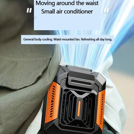 HOMFISH Personal Belt Clip Fan Portable Power Bank Flashlight Wearable Fan Hanging Neck Fan for Outdoor Works Hiking Camping