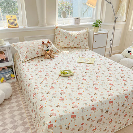 1 printed sheet floral Nordic style Single Double bedding Single Student dormitory bedding (pillowcase not included)