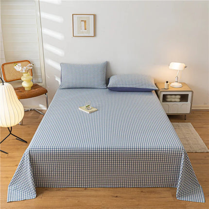 1PC Bed Sheet (Excluding Pillowcases), Soft and Comfortable Grid Bedding Sheet, Suitable for Bedrooms and Guestrooms