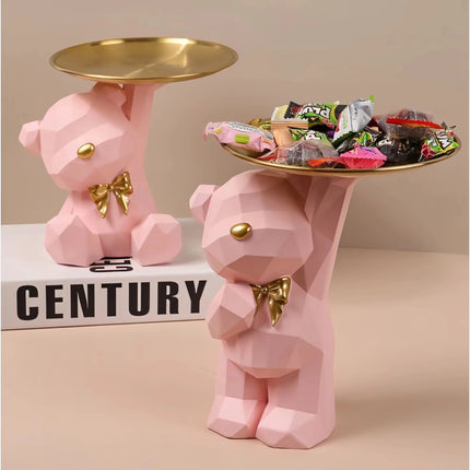 Cute Resin Geometric Bear Storage Tray