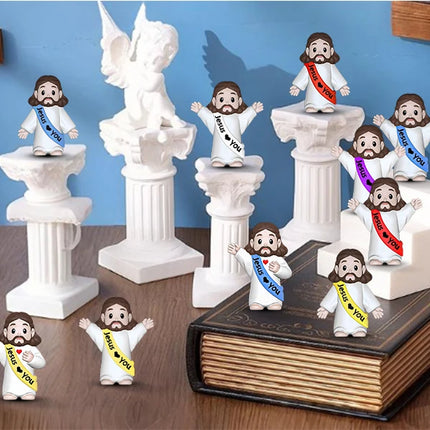 30-200Pcs Little Jesus Figures Jesus Loves You Figures Baby Jesus Figure Mini Jesus Bulk for Religious Gifts Easter Egg Fillers