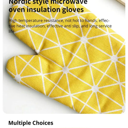 1 Pack Of Cotton And Linen Baking Gloves Microwave Oven Gloves Home Insulation Kitchen Baking Oven Special Tools