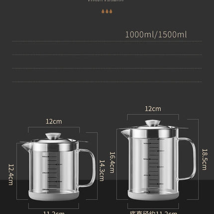 GIANXI Glass Oil Filter Kitchen Seasoning Tank Oil Tank Impurity Separator Fine Mesh Oil Filter Container Cooking Tool
