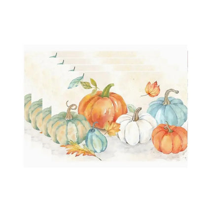 4/6pcs Placemats Thanksgiving Pumpkin Harvest Kitchen Dining Table Decor Accessories Heat Resistant Linen Tableware Mats Coaster