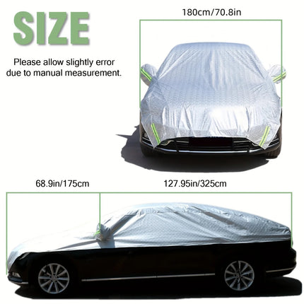 Half Car Body Cover All Weather Rainproof Cover For Winter Waterproof Dustproof UV Resistant Snowproof Sedan Car Cover