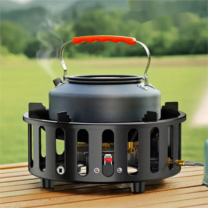 7-Core Camping Stove High-Power Strong Fire Portable Tourist Gas Burner Windproof Electronic Ignition Camping Equipment