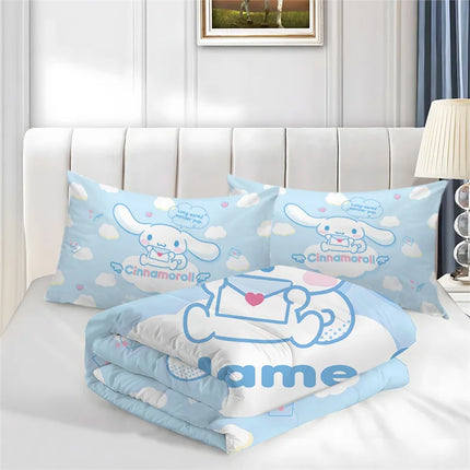 Cinnamoroll Duvet Cover Customizable Bedding Set Personalize with Your Name Machine Washable Ideal for Rooms & Guest Bedrooms