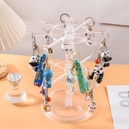 Jewelry Rotating Ring Display Holder Organizer Necklace Keychain Shelf Home Storage Rack For Earrings Watch Showcase