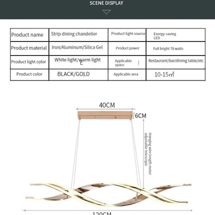 Minimalist LED Chandelier for Dining Room Modern Geometric Kitchen Pendant Light Simple Home Decor Hanging Light Fixture