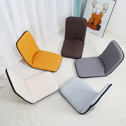 Lazy Sofa Foldable Tatami Floor Chair High Back Support Lounger Multi-Functional Reading Seat Ergonomic Bay Window Bed Seat