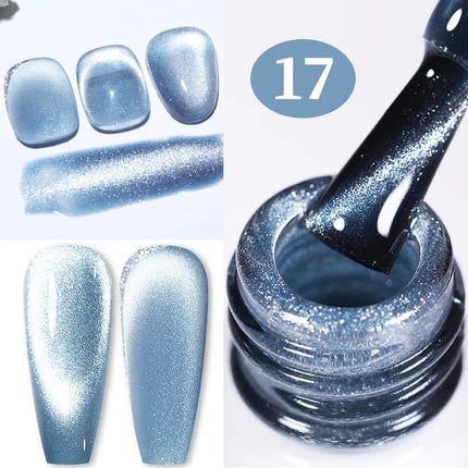 BORN PRETTY 10ml Rainbow Purple Water Light Cat Magnetic Gel Nail Polish Shining Sliver-light Holographics Semi Permanent UV Gel