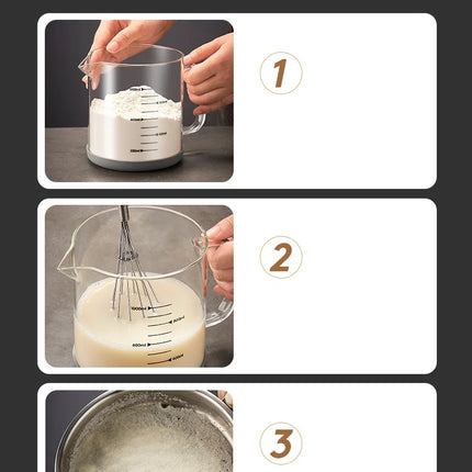GIANXI Glass Oil Filter Kitchen Seasoning Tank Oil Tank Impurity Separator Fine Mesh Oil Filter Container Cooking Tool