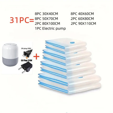 Vacuum Storage Bags More Space Save Compression Travel Seal Zipper for Clothes Pillows Bedding Closet Home Organizer